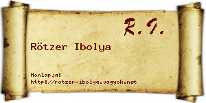 Rötzer Ibolya névjegykártya
